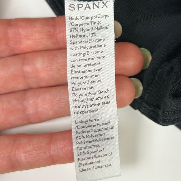 Spanx Shape Liquid Faux Leather Leggings Black Compression Shaping Women's L EUC - Picture 11 of 12